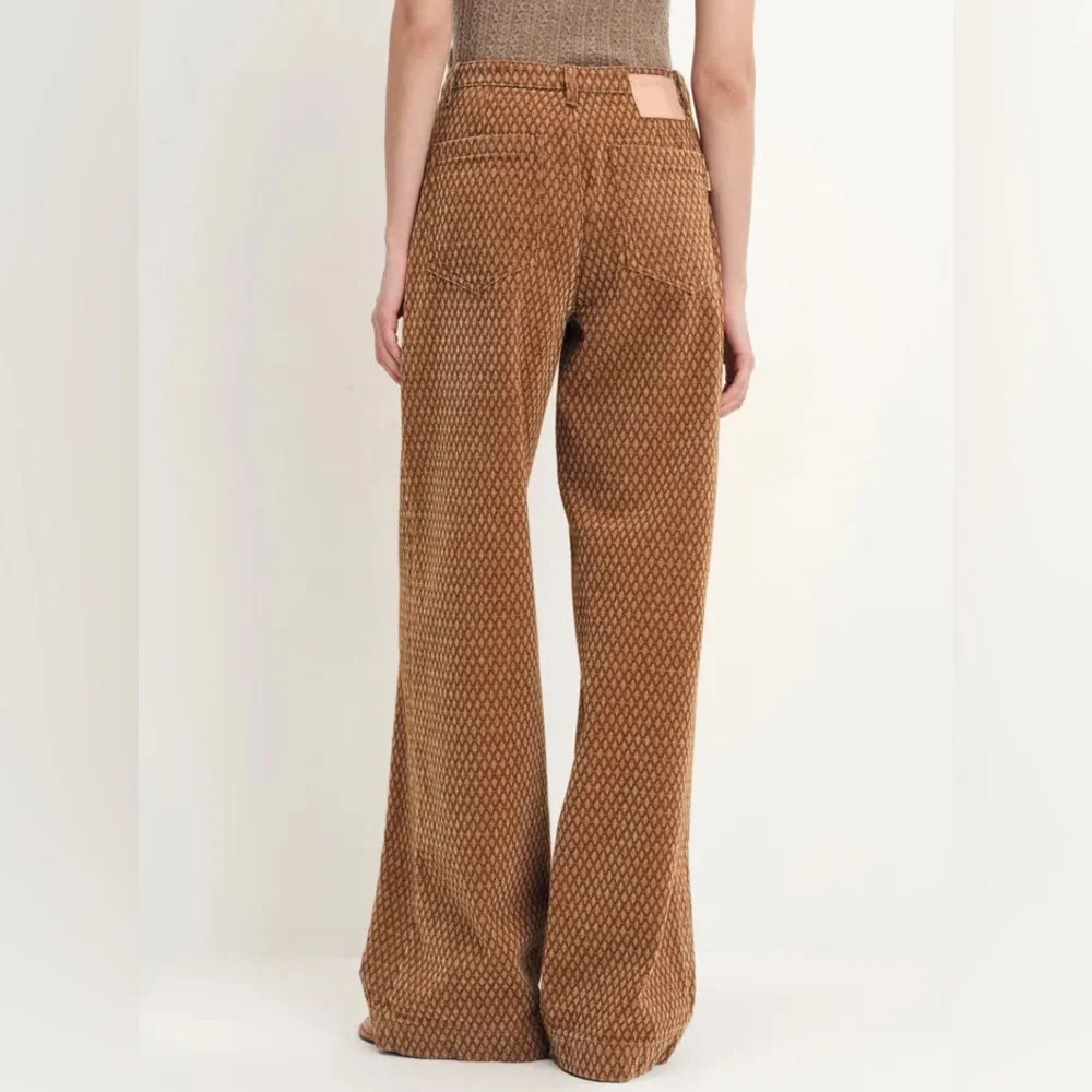 Fabrique Hilda Geometric Texture Baggy Jeans Faded Jacquard Denim - Picture 2 of 8